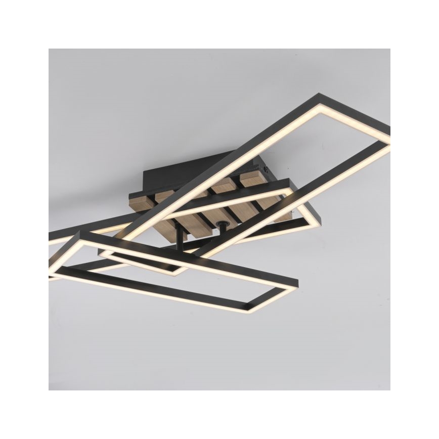 JUST LIGHT. 14051-79 - LED-Deckenleuchte AKUSTIKA LED/20,5W/230V Eiche/Schwarz