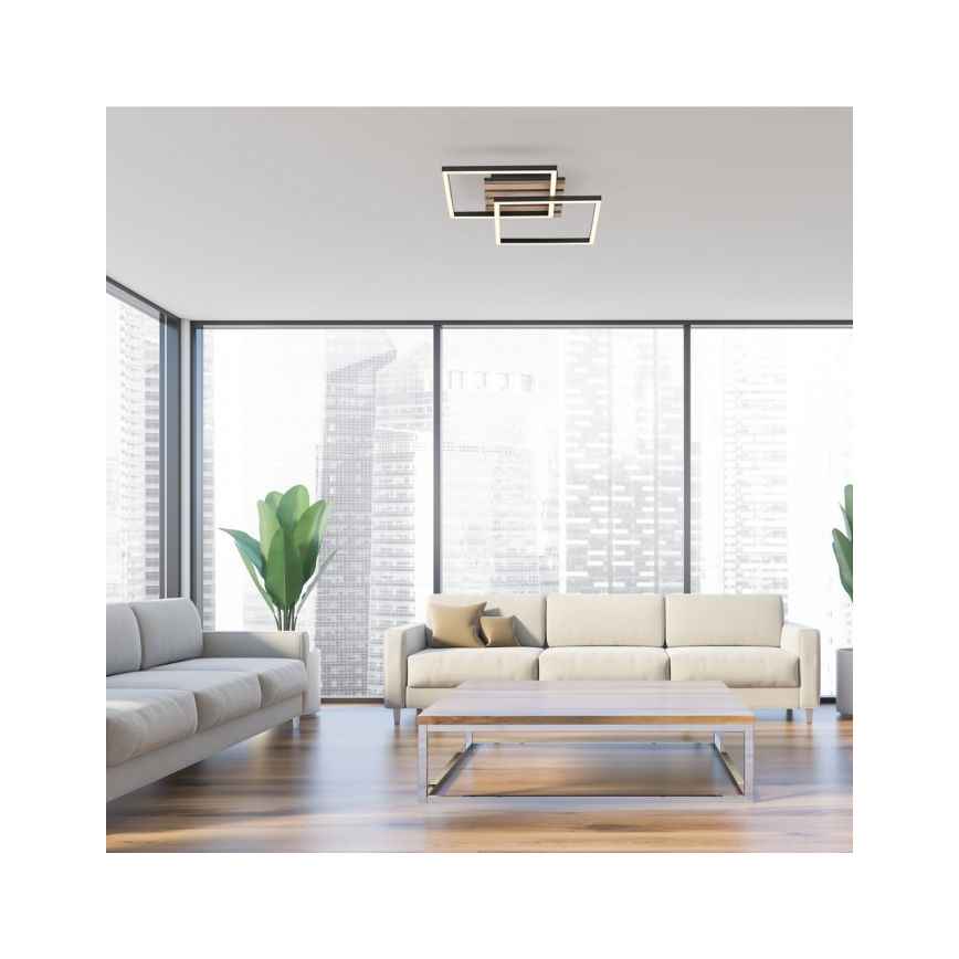 JUST LIGHT. 14053-79 - LED-Deckenleuchte AKUSTIK LED/15W/230V Eiche/Schwarz