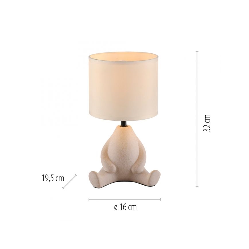 JUST LIGHT. 14190-39 - Tischlampe TED 1xE27/25W/230V beige