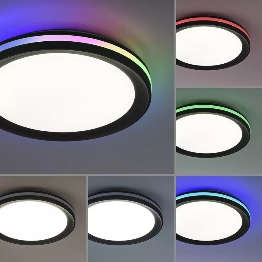 JUST LIGHT. 7509018 - Dimmbare LED-RGBW-Deckenleuchte GANGES LED/24W/230V 2700-5000K + Fernbedienung