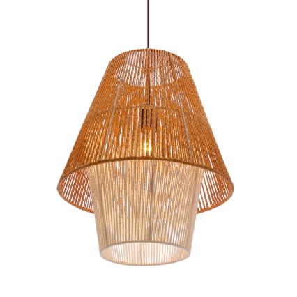 Kabel-Pendelleuchte AFRICA 1xE27/40W/230V Ø 40 cm braun/creme
