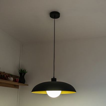 Kabel-Pendelleuchte ECLIPSE 1xE27/15W/230V schwarz/gold