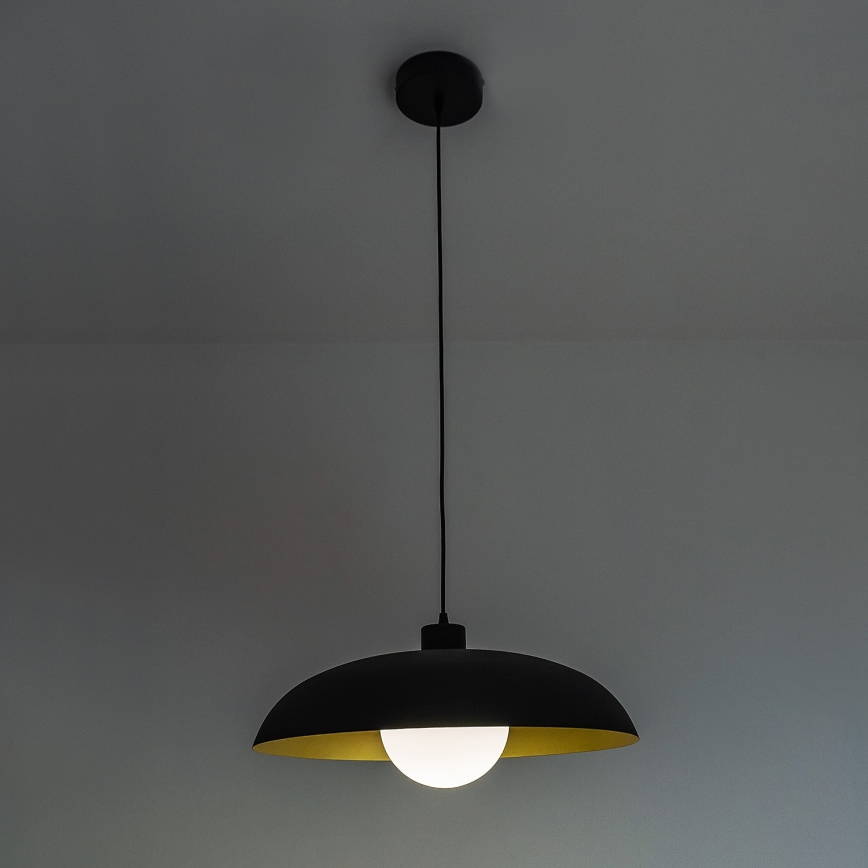Kabel-Pendelleuchte ECLIPSE 1xE27/15W/230V schwarz/gold
