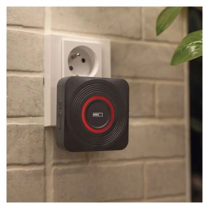 Kabellose Steckdosen-Türklingel GoSmart 230V + 1xCR2032, grau, Wi-Fi