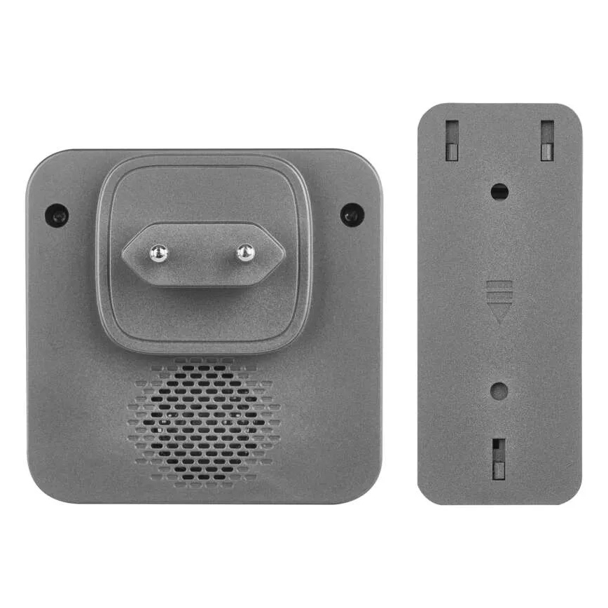 Kabellose Steckdosen-Türklingel GoSmart 230V + 1xCR2032, grau, Wi-Fi