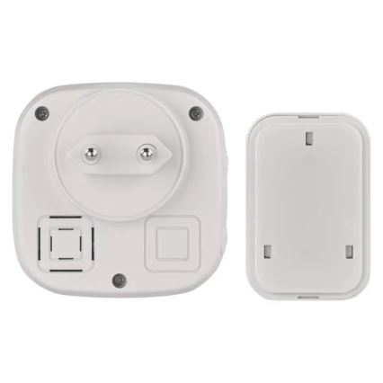 Kabellose Türklingel für 230V-Steckdose + 1x CR2032 IP44 Weiß