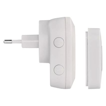 Kabellose Türklingel für 230V-Steckdose + 1x CR2032 IP44 Weiß