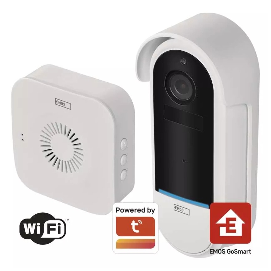 Kabellose Video-Türklingel mit Bewegungssensor GoSmart 5V 3xAA IP65 Wi-Fi Tuya
