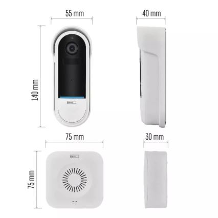 Kabellose Video-Türklingel mit Bewegungssensor GoSmart 5V 3xAA IP65 Wi-Fi Tuya