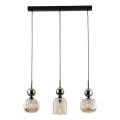 Kabelpendelleuchte SOPHIA 3x E14/10W/230V, schwarz/grün/rauchiges Beige