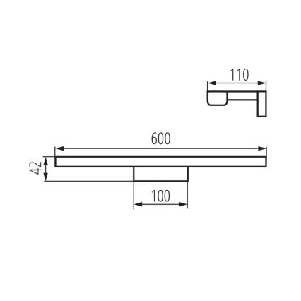 LED Badezimmerspiegelbeleuchtung ASTEN LED/12W/230V IP44 schwarz