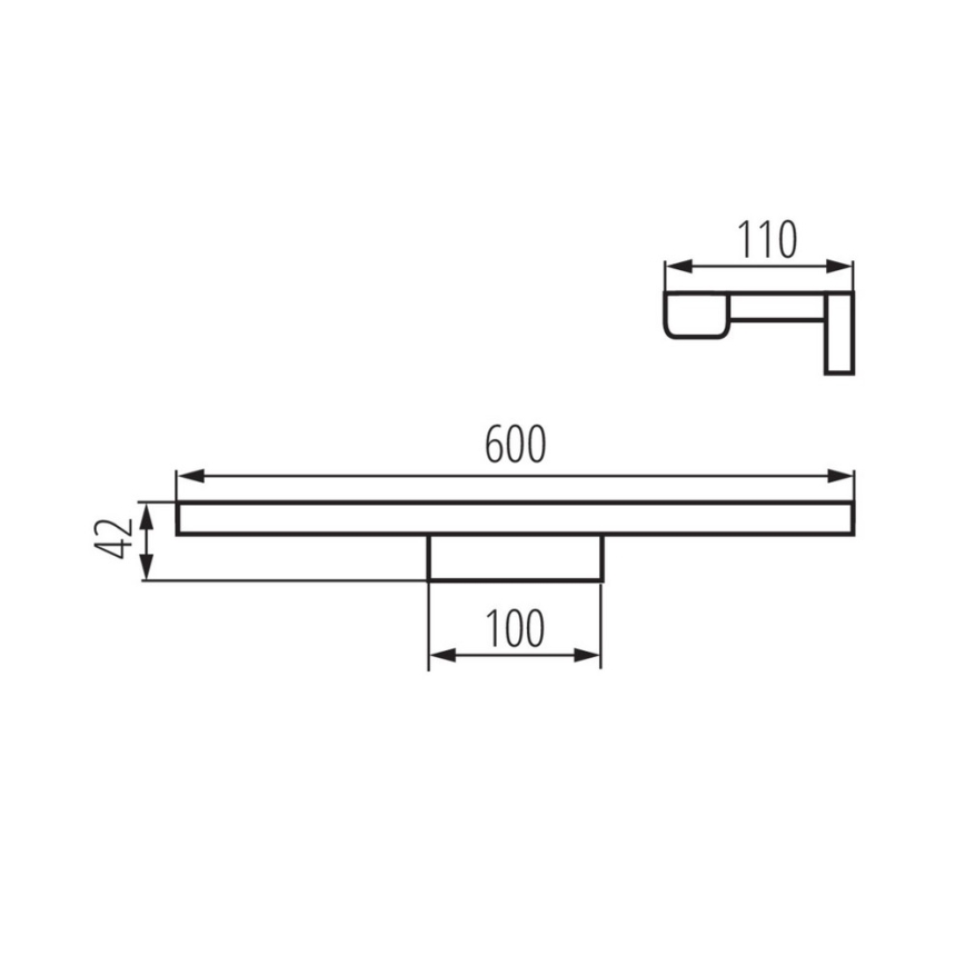 LED Badezimmerspiegelbeleuchtung ASTEN LED/12W/230V IP44 schwarz