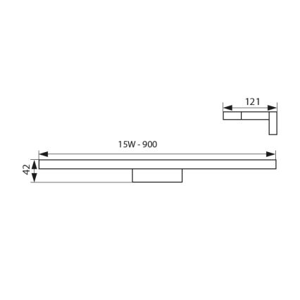 LED-Spiegelbeleuchtung für Badezimmer ASTEN LED/15W/230V IP44 schwarz
