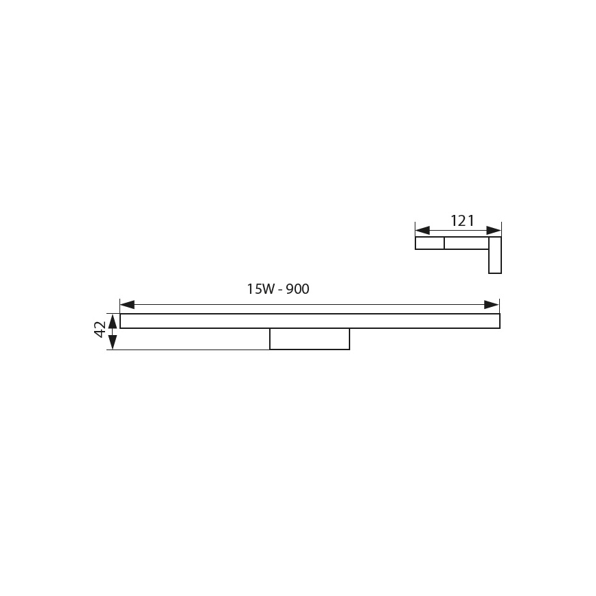 LED-Spiegelbeleuchtung für Badezimmer ASTEN LED/15W/230V IP44 schwarz
