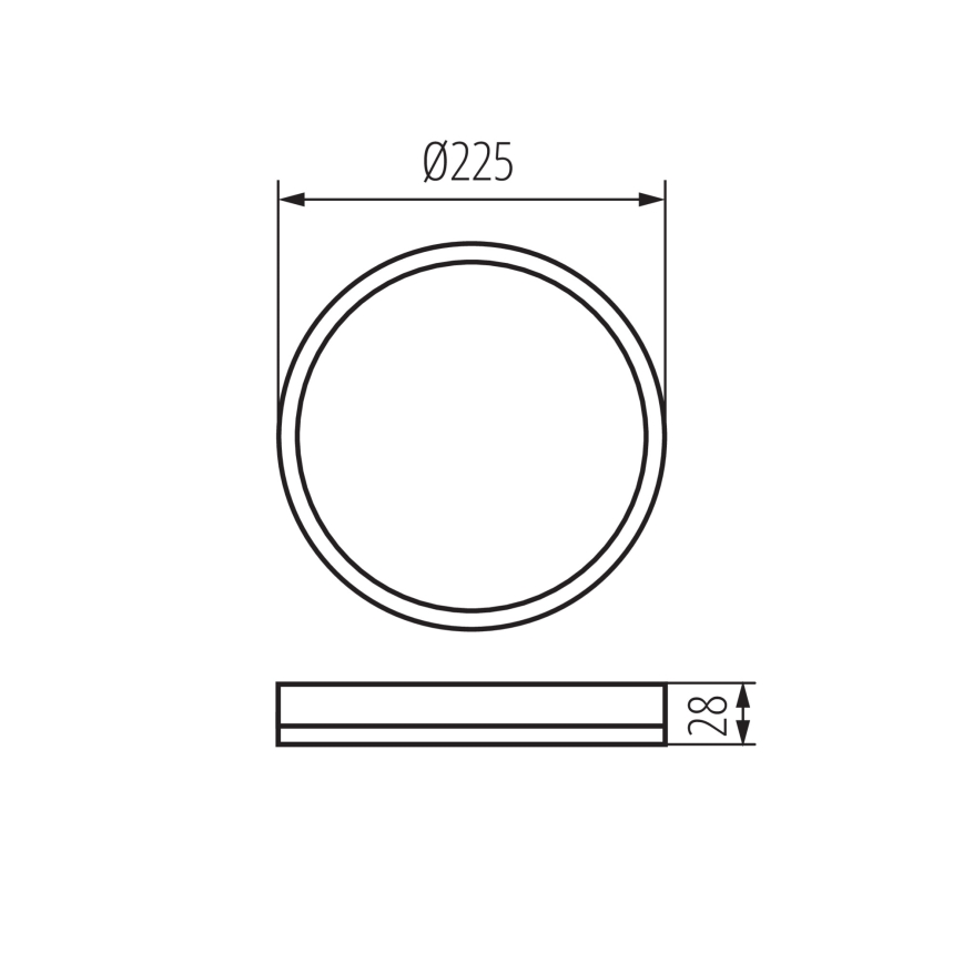 LED-Deckenleuchte AZPO LED/11,8W/230V 3000/4000/6000K Ø 22,5 cm IP54 schwarz