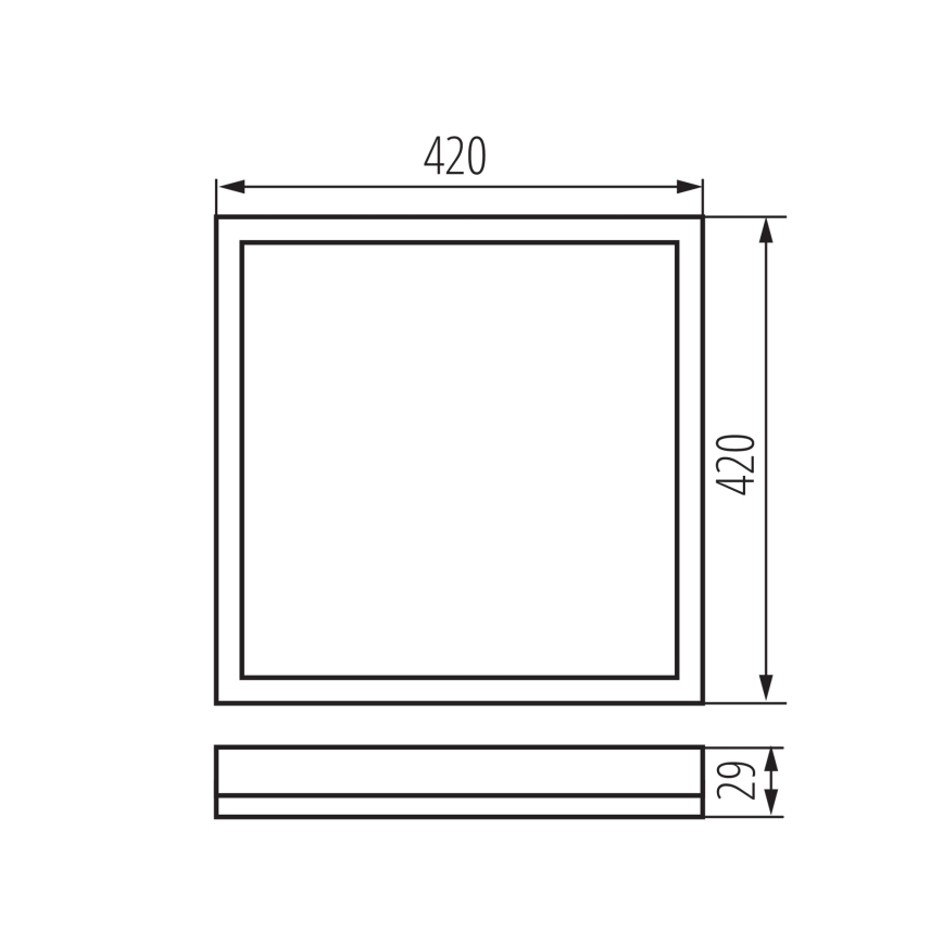 LED Deckenleuchte AZPO LED/22W/230V 3000/4000/6000K 42x42 cm IP54 schwarz