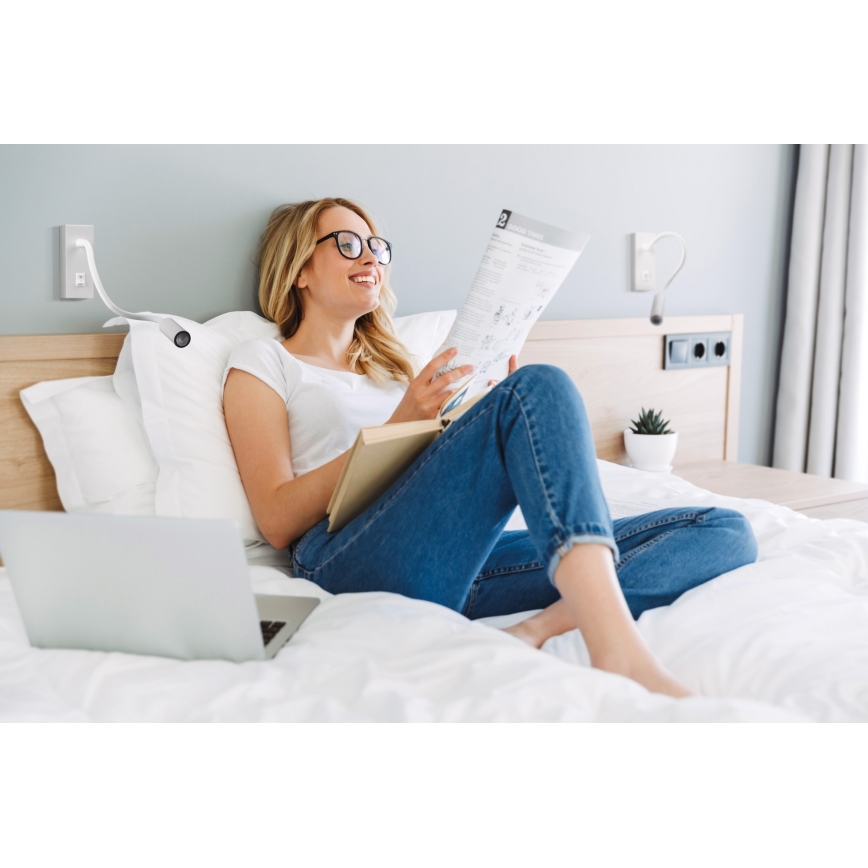 LED Flexibles Leselicht TONIL LED/2,7W/230V Weiß