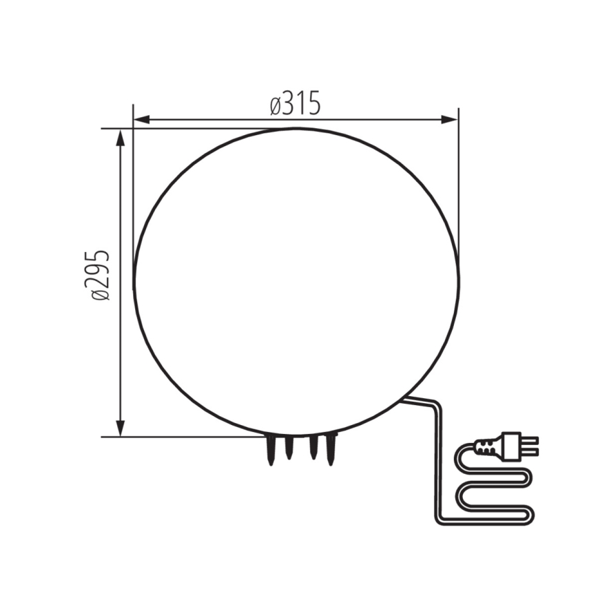 Außenleuchte STONO 1xE27/15W/230V Ø 31,5 cm IP65