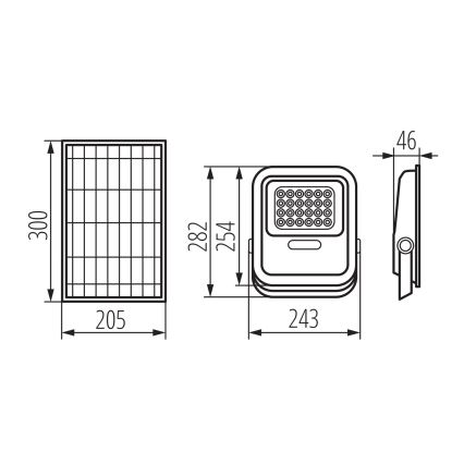 LED dimmbarer Fluter mit Solarpanel und Dämmerungssensor LED/10W/10000 mAh 3,2V IP65 + Fernbedienung