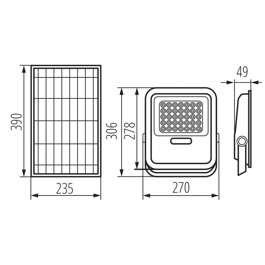 LED dimmbarer Fluter mit Solarpanel und Dämmerungssensor LED/15W/15000 mAh 3,2V IP65 + Fernbedienung