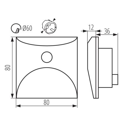 LED-Treppenleuchte mit Bewegungs- und Dämmerungssensor EXIN LED/2,5W/230V 4000K IP65, weiß, eckig