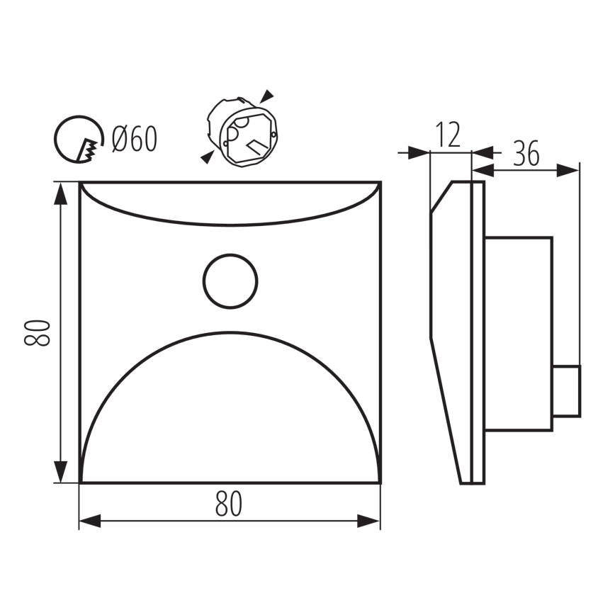 LED-Treppenleuchte mit Bewegungs- und Dämmerungssensor EXIN LED/2,5W/230V 4000K IP65, weiß, eckig