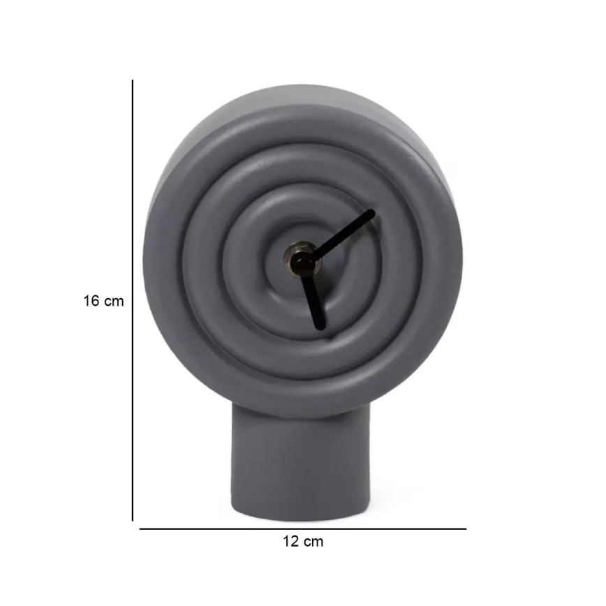 Keramik-Tischuhr 16 cm 1xAA grau