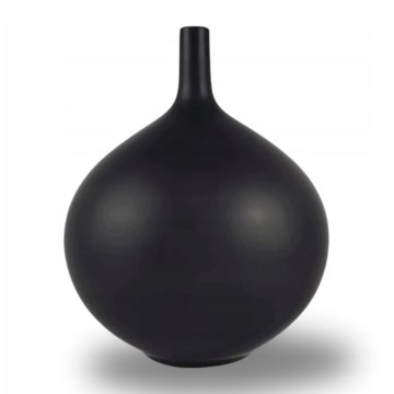 Keramikvase 24 cm, matt schwarz