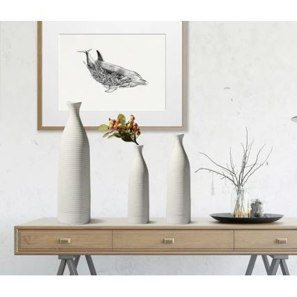 Keramikvase 25 cm weiß