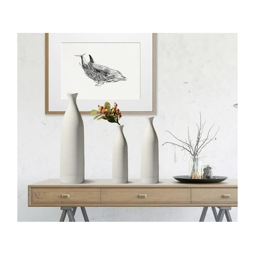 Keramikvase 25 cm weiß