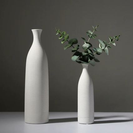 Keramikvase 25 cm weiß