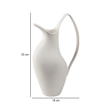 Keramikvase 33x17x19 cm, weiß