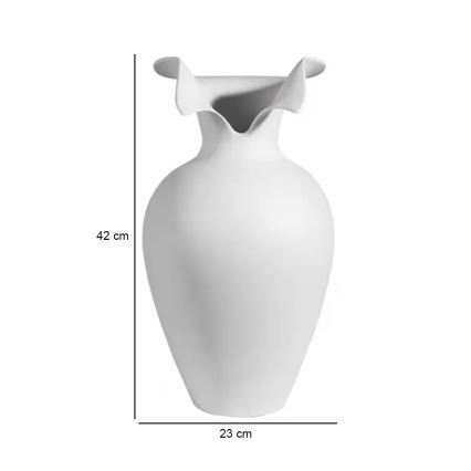 Keramikvase 41,5x23 cm weiß