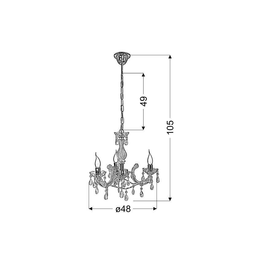 Ketten-Kronleuchter MARIA TERESA 3xE14/40W/230V