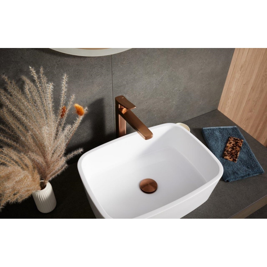KFA Armatura 4522-815-34 - Waschtischarmatur + Ablaufgarnitur MALAGA 15,9 cm Roségold