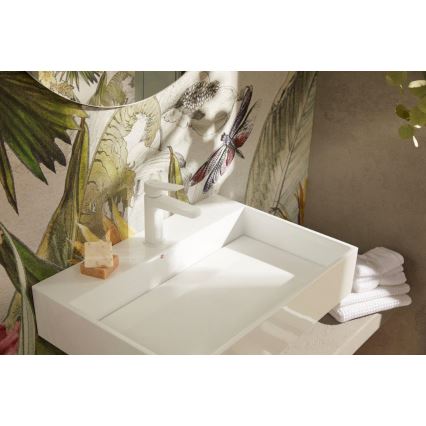 KFA Armatura 4522-815-44 - Waschtischarmatur + Ablaufgarnitur MALAGA 15,9 cm weiß