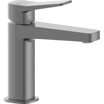 KFA Armatura 4522-815-61 - Waschtischarmatur mit Ablaufgarnitur MALAGA 15,9 cm, metallgrau