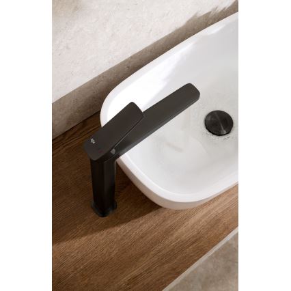 KFA Armatura 4522-825-81 - Waschtischarmatur + Ablaufgarnitur MALAGA 17 cm schwarz