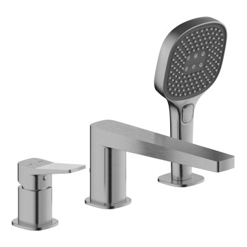 KFA Armatura 4525-210-61 - 3-Loch-Wannenarmatur MALAGA metallic-grau
