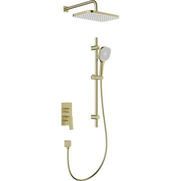 KFA Armatura 4529-301-31 - Duschgarnitur mit Unterputz-Armatur MALAGA gebürstetes Gold