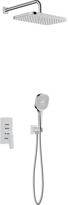 KFA Armatura 4529-501-00 - Duschset mit Unterputz-Armatur MALAGA, glänzender Chrom