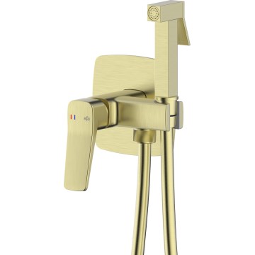 KFA Armatura 4529-512-31 - Bidetarmatur mit Handbrause zur Unterputzmontage MALAGA, gebürstetes Gold