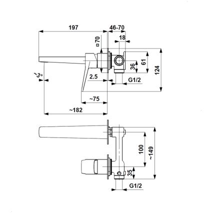 KFA Armatura 4529-810-00 - Waschtischarmatur zur Unterputzmontage MALAGA, glänzender Chrom