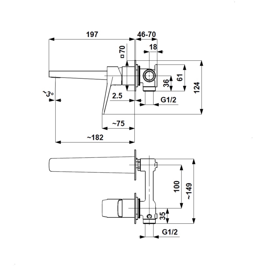 KFA Armatura 4529-810-31 - Waschtischarmatur zur Unterputzmontage MALAGA, gebürstetes Gold