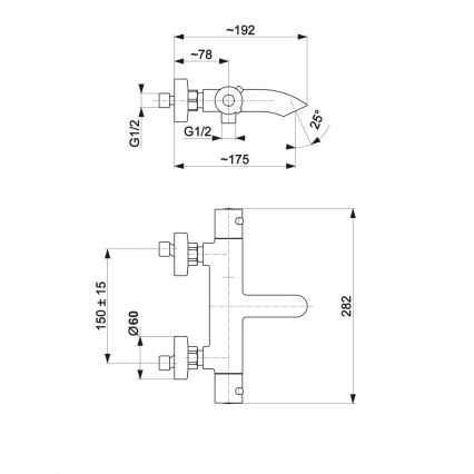KFA Armatura 5734-010-81 - Thermostat-Wannenarmatur MOZA matt schwarz