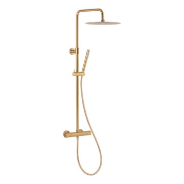 KFA Armatura 5736-920-31 - Duschset mit Thermostatarmatur MOZA in gebürstetem Gold