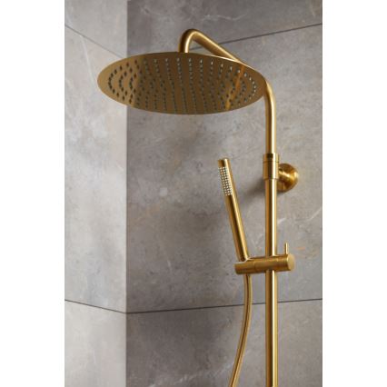 KFA Armatura 5736-920-31 - Duschset mit Thermostatarmatur MOZA in gebürstetem Gold