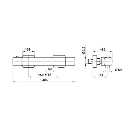 KFA Armatura 5756-010-81 - Thermostat-Duscharmatur MALAGA schwarz