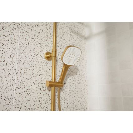 KFA Armatura 5756-910-31 - Duschset mit Thermostatarmatur MALAGA, gebürstetes Gold
