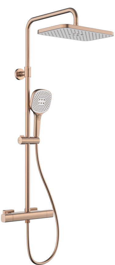 KFA Armatura 5756-910-34 - Duschset mit thermostatischer Mischbatterie MALAGA Roségold
